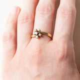 Vintage-Ring aus 14-karätigem Gelbgold mit Diamanten im Brillantschliff (ca. 0.20 ctw), 70er Jahre
