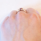 Vintage-Ring aus 18 Karat Gelbgold und Weißgold mit synthetischem Rubin und Diamant, 60er/70er Jahre