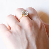 Vintage Ring aus 18 Karat Gelbgold mit Aquamarin (ca. 4 ct), 50er Jahre