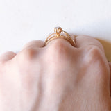 Vintage-Diamantring aus 18-karätigem Gelb- und Weißgold (ca. 0.10 Karat), 40er/50er Jahre