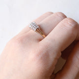 Vintage-Ring aus 9-karätigem Gelb- und Weißgold mit Diamanten im Brillantschliff (ca. 0.21 ctw), 70er/80er Jahre