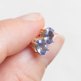 Vintage-Ohrringe mit Lichtpunkten aus 10-karätigem Gelbgold mit Saphiren