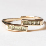 Vintage 9 Karat Gelbgold hellgrüner Peridot (ca. 0.30 Karat) Ring, 70er Jahre