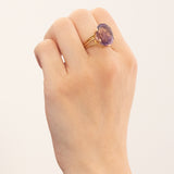 Vintage-Cocktailring aus 18 Karat Gelbgold mit Amethyst (ca. 12 Karat), 60er Jahre