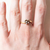 Vintage-Ring aus 14-karätigem Gelbgold mit Diamanten im Brillantschliff (ca. 0.20 ctw), 70er Jahre