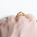 Vintage-Granatring aus 18-karätigem Gelbgold mit Herzschliff, 80er Jahre