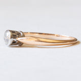 Antiker Solitär aus 14-karätigem Gelbgold und Silber im Old-Mine-Schliff (ca. 0.30 ct), 10er Jahre