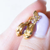 Vintage 9K Gelbgold Amethyst Ohrhänger, 60er Jahre