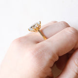 Vintage Ring aus 18 Karat Gelbgold mit Aquamarin (ca. 4 ct), 50er Jahre