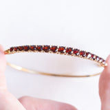 Vintage 8K Gelbgold Granat Armreif, 50er/60er Jahre