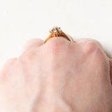 Vintage-Ring aus 14-karätigem Gelbgold mit Diamanten im Brillantschliff (ca. 0.20 ctw), 70er Jahre