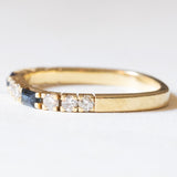 Vintage Ring aus 18 Karat Gelbgold mit Saphiren (ca. 0.10 ctw) und Diamanten (ca. 0.27 ctw), 70er/80er Jahre