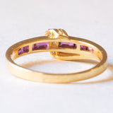 Vintage 18 Karat Gelbgold Ring mit Rubinen und Diamanten, 70er Jahre
