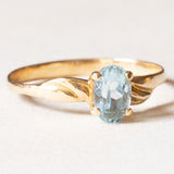Vintage Ring aus 18 Karat Gelbgold mit blauem Topas (ca. 0.90 ct), 60er Jahre