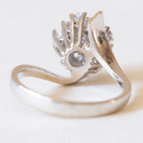 Vintage Gänseblümchenring aus 14 Karat Weißgold mit Diamanten (ca. 0.65 ctw), 70er Jahre