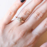 Vintage-Ring aus 9-karätigem Gelb- und Weißgold mit Diamanten im Brillantschliff (ca. 0.14 ctw), 80er Jahre