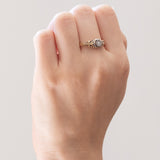 Antiker Diamant-Solitär im Brillantschliff aus 14 Karat Gelbgold und Silber, 20er/30er Jahre