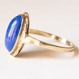 Vintage-Ring aus 9-karätigem Gelbgold mit Lapislazuli, 50er/60er Jahre