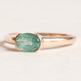 Vintage-Solitärring aus 9-karätigem Gelbgold mit Smaragd (ca. 0.75 ct), 50er Jahre