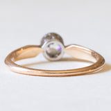 Antiker Solitär aus 14-karätigem Gelbgold und Silber im Old-Mine-Schliff (ca. 0.30 ct), 10er Jahre