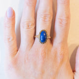 Vintage-Ring aus 9-karätigem Gelbgold mit Lapislazuli, 50er/60er Jahre
