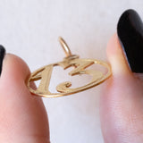 Vintage Glücksbringer Nummer 13 aus 18 Karat Gelbgold, 50er Jahre