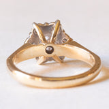 Vintage-Ring aus 9-karätigem Gelb- und Weißgold mit Diamanten im Brillantschliff (ca. 0.14 ctw), 80er Jahre