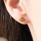 Vintage-Lichtpunkt-Ohrringe aus 9-karätigem Gelbgold mit gelben Diamanten (natürlich behandelt)