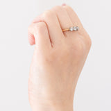 Antike 18-karätige Gelbgold- und Platin-Diamanttrilogie im Alteuropäischen Schliff (ca. 0.47 ctw), 10er/20er Jahre