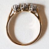 Antike 18-karätige Gelbgold- und Platin-Diamanttrilogie im Alteuropäischen Schliff (ca. 0.47 ctw), 10er/20er Jahre