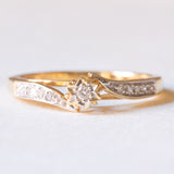 Vintage-Diamantring aus 18-karätigem Gelb- und Weißgold (ca. 0.10 Karat), 40er/50er Jahre