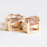 Vintage-Anhänger aus rosafarbenem Morganit aus 14-karätigem Gelbgold (ca. 5.50 ctw), 70er Jahre