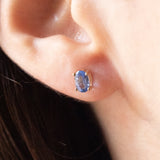 Vintage-Ohrringe mit Lichtpunkten aus 10-karätigem Gelbgold mit Saphiren