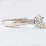 Vintage-Solitär aus 18 Karat Weißgold mit Diamant im Brillantschliff (ca. 0.75 ct)