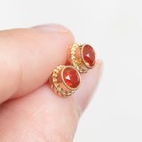 Vintage-Ohrringe aus 9-karätigem Gelbgold mit Feueropalen, 90er Jahre