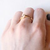 Vintage 18 Karat Gelbgold Ring mit Rubinen und Diamanten, 70er Jahre