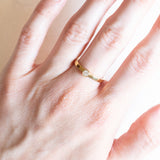 Vintage Solitär aus 18 Karat Gelbgold im Brillantschliff (ca. 0.15 ct), 70er Jahre