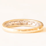 Vintage-Ring aus 9-karätigem Gelb- und Weißgold mit Pavé-Diamanten (ca. 0.06 ctw), 2003