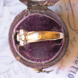 Vintage-Ring aus 14-karätigem Gelb- und Weißgold mit Diamanten im Brillantschliff (ca. 0.30 ctw), 60er Jahre