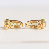 Boucles d'oreilles vintage en or jaune 14 carats et péridot en or blanc (environ 2.90 ct) et diamants, années 70/80