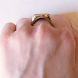 Vintage Ring aus 9K Gelbgold mit Doppelopalen, 70er/80er Jahre