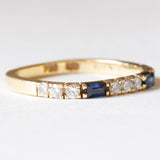 Vintage Ring aus 18 Karat Gelbgold mit Saphiren (ca. 0.10 ctw) und Diamanten (ca. 0.27 ctw), 70er/80er Jahre