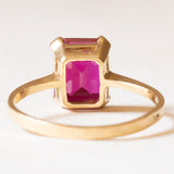 Vintage Ring aus 18 Karat Gelbgold mit synthetischem Rubin (ca. 2.70 ct), 60er Jahre