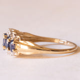 Vintage Ring aus 14 Karat Gelb- und Weißgold mit Saphiren und Diamanten, 60er Jahre