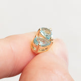 Vintage-Ohrringe mit Lichtpunkten aus 10-karätigem Gelbgold mit Aquamarinen