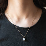 Vintage-Anhänger aus 9-karätigem Gelbgold mit Opal und Diamant, 80er Jahre