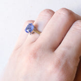 Vintage-Solitärring aus 18 Karat Weißgold mit Iolith (ca. 1.70 ct), 80er Jahre