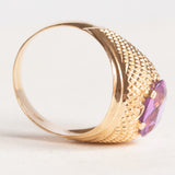 Vintage-Ring aus 18-karätigem Gelbgold mit violettem Saphir (ca. 3 Karat), 70er Jahre