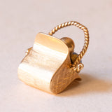 Vintage Anhänger aus 18 Karat Gelbgold mit Opalglas, 40er/50er Jahre