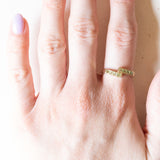 Vintage 9 Karat Gelbgold hellgrüner Peridot (ca. 0.30 Karat) Ring, 70er Jahre